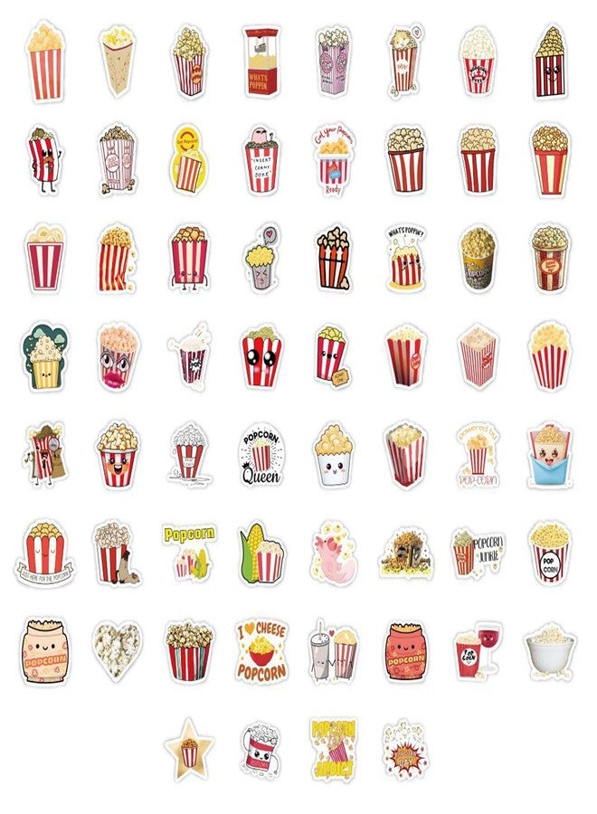 EUGFI 120pcs Popcorn Stickers Pack - Waterproof Vinyl Decals for Water Bottle, Laptop, Phone, Skateboard, Scrapbooking, Movie Night Party Favors & Decorations - Image 2